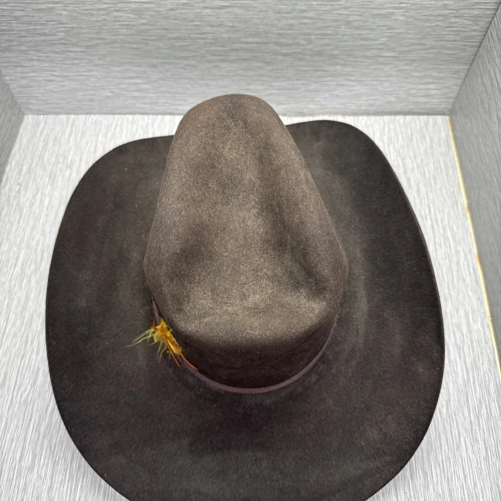 Resistol‎ Self Conforming XXX Beaver Felt Western Cowboy Hat Brown 6 3/4 Feather